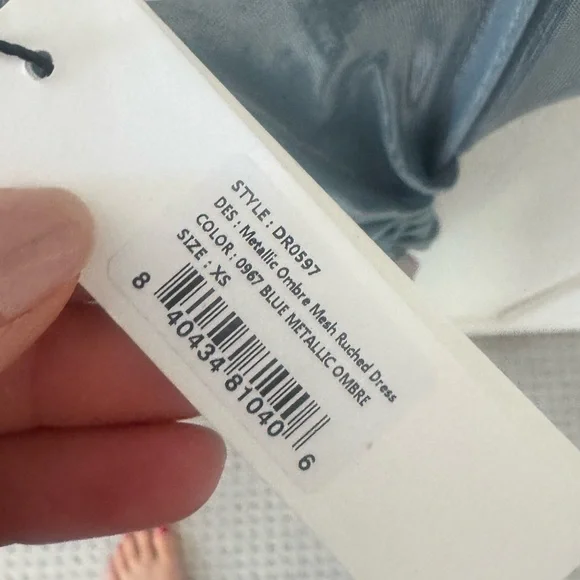 FLEUR DU MAL Metallic Ombré Mesh Ruched Dress XS - Picture 4 of 7